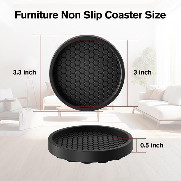 Furniture Coasters, 16 Pcs Round Furniture Coasters for Hardwood Floors, 3” - Picture 2 of 8